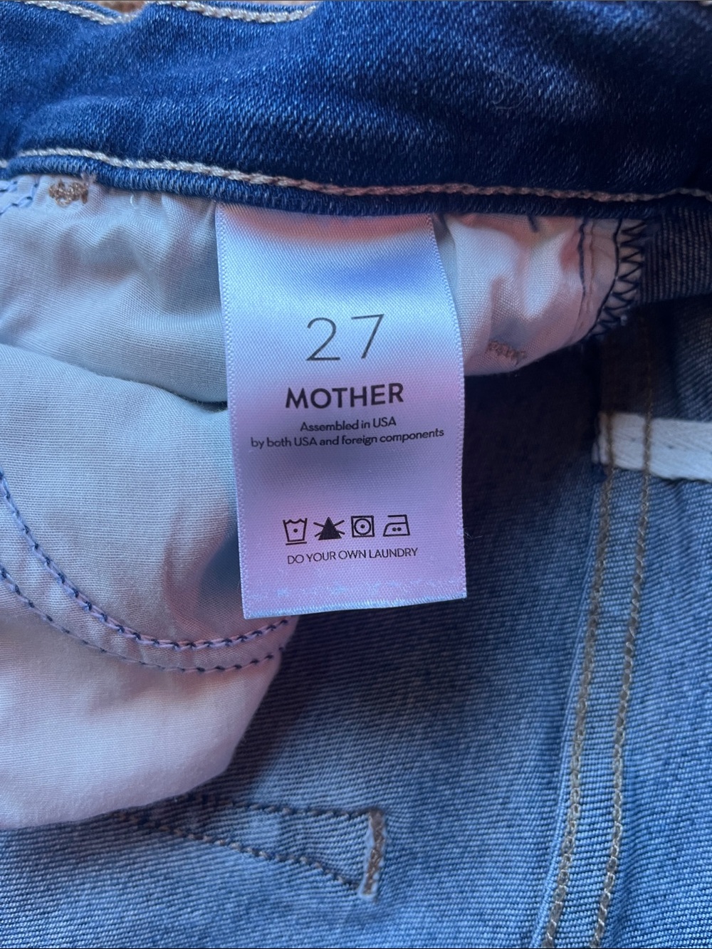 MOTHER The Hustler Ankle FrayMedium Blue Straight-Leg Jeans Size 27 - Picture 14 of 16